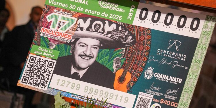 Lotería Nacional rinde homenaje a José Alfredo Jiménez en Dolores Hidalgo